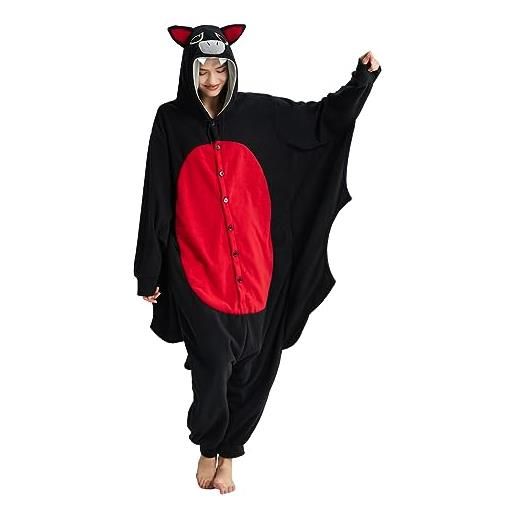 Dodheah bat onesie adulto halloween pigiama nero animale cosplay costume sleepwear jumpsuit one-piece per le donne uomini xl
