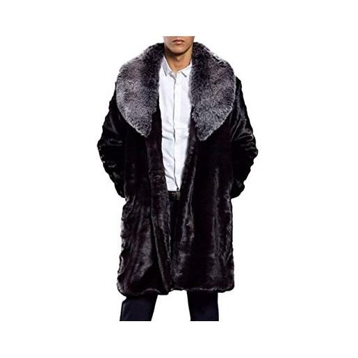 Huixin cappotto lungo cappotto di pelliccia colori ragazzo uomo da 2 con collo di pelliccia design giacca di pelliccia cappotto di pelliccia da uomo giacca invernale giacca lunga pelliccia sintetica