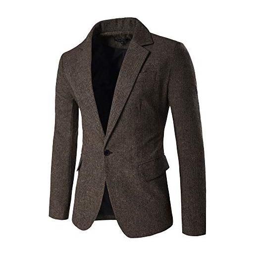 Yanlian vestito casual business da uomo slim fit uomo button elegante vestito di affari cappotto giacca blazers caffè l