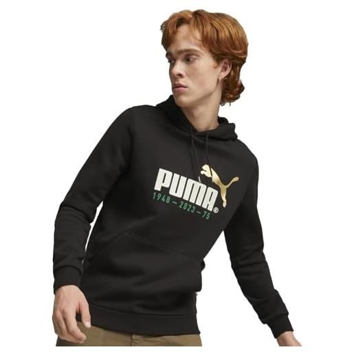 PUMA no. 1 logo celebration hoodie fl sudore, black, xl uomo