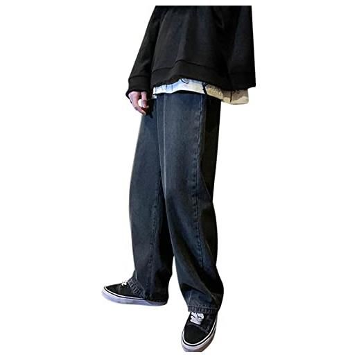 Generico jeans uomo straight relaxed-fit pantaloni cargo y2k pantaloni da lavoro uomo hip-hop pantaloni larghi a gamba dritta streetwear jeans termici uomo jeans lavoro uomo regali per fidanzati/mariti/figli