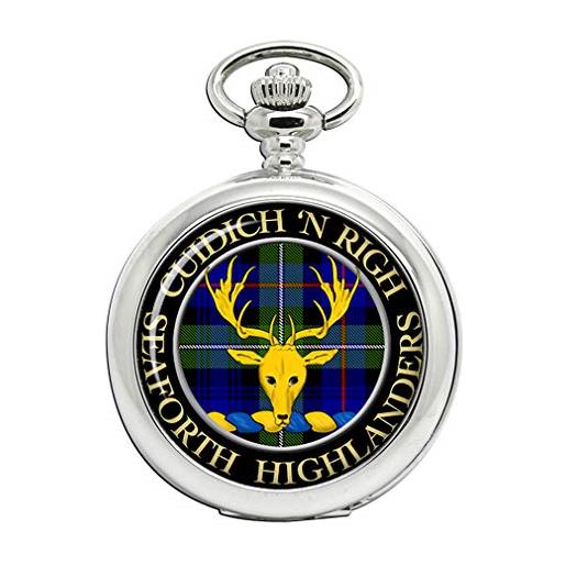 Giftshop UK seaforth highlanders - orologio da tasca con stemma del clan scozzese