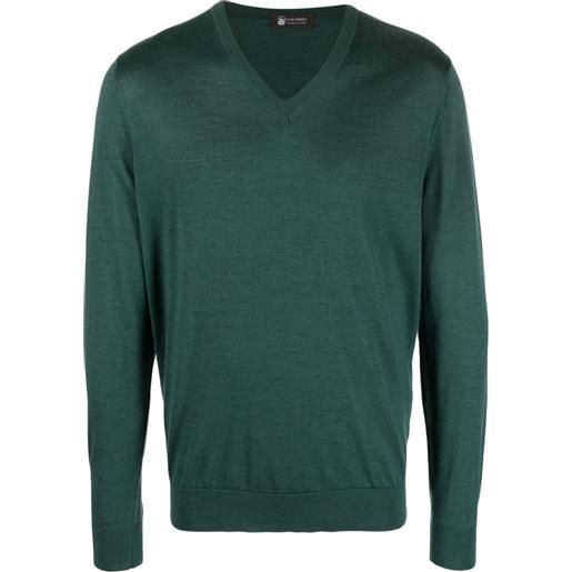 Colombo maglione con scollo a v - verde