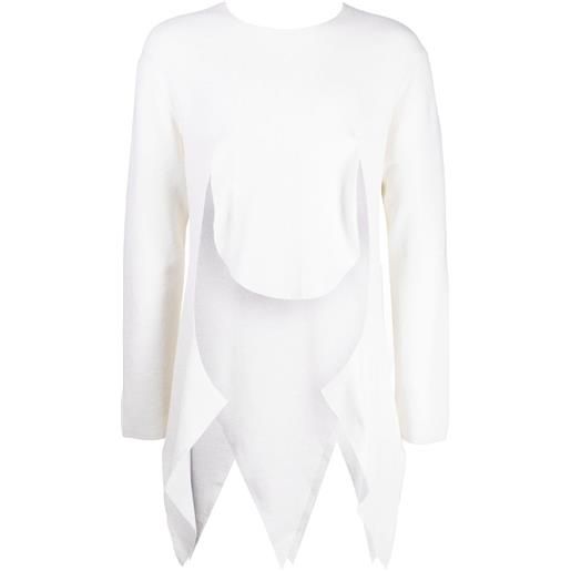Comme des Garçons Homme Plus maglione asimmetrico con cut-out - bianco