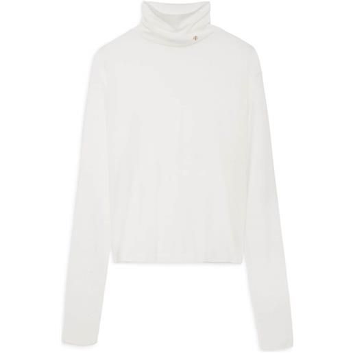 ANINE BING maglione lia con placca logo - bianco