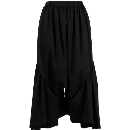 Comme Des Garçons pantaloni crop con cavallo basso - nero