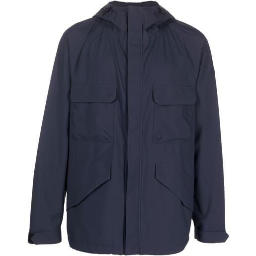Woolrich giacca mountain two-layers con cappuccio - blu
