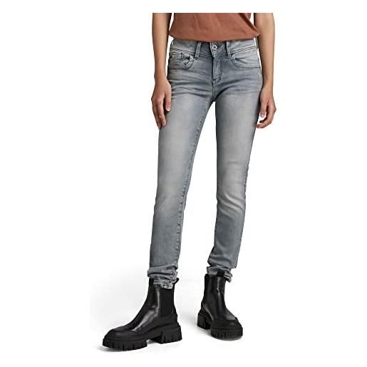 G-STAR RAW jeans lynn mid skinny da donna, grigio (grigio industriale sbiadito d06746-9882-b336), 27w/30l