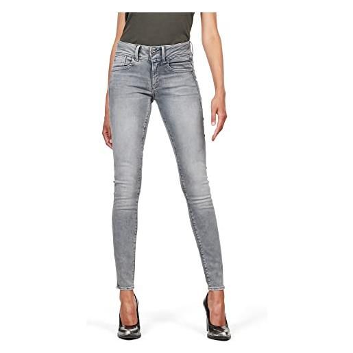 G-STAR RAW women's lynn mid skinny jeans, grigio (faded industrial grey d06746-9882-b336), 28w / 32l