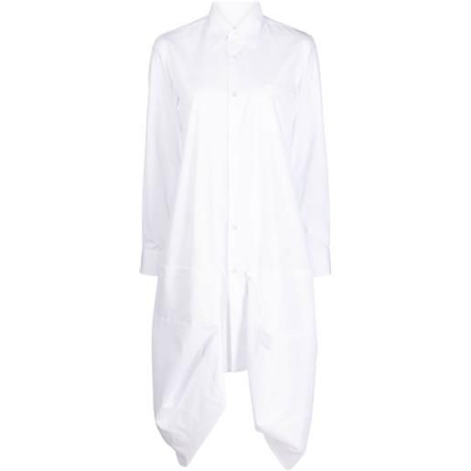 Comme Des Garçons asymmetric panel-detailing midi shirtdress - bianco