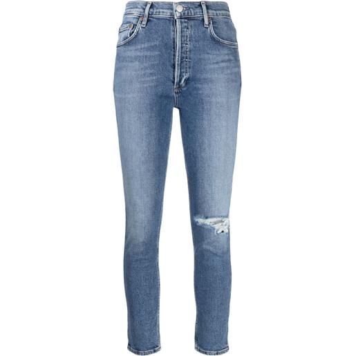 AGOLDE jeans nico skinny a vita alta - blu