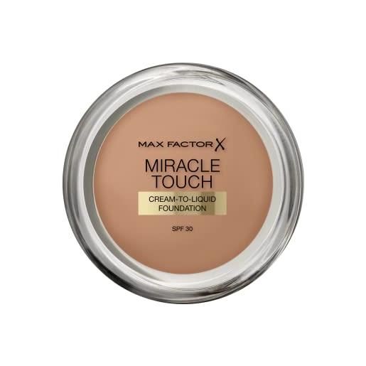 Max Factor miracle touch, fondotinta coprente con acido ialuronico, 085 caramel, 12 ml