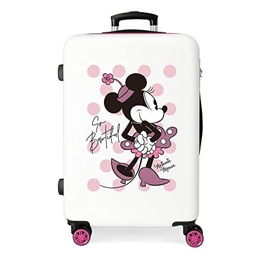 Disney have a good time minnie so beautiful valigia media rosa 46x65x23 cm abs rigido chiusura a combinazione laterale 56l 3 kg 4 doppie ruote