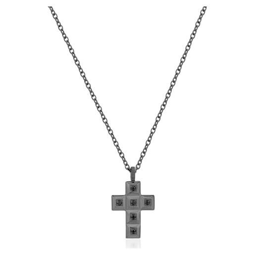Brosway collana girocollo uomo in acciaio con simbolo croce, collana uomo collezione forge - bgf04