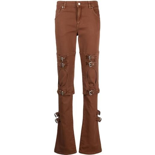 Blumarine jeans con fibbia - marrone