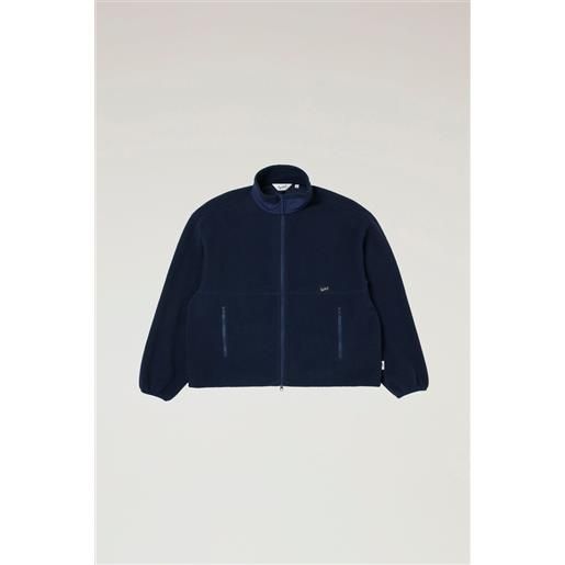 Woolrich uomo giacca in pile riciclato polartec thermal pro navy taglia s