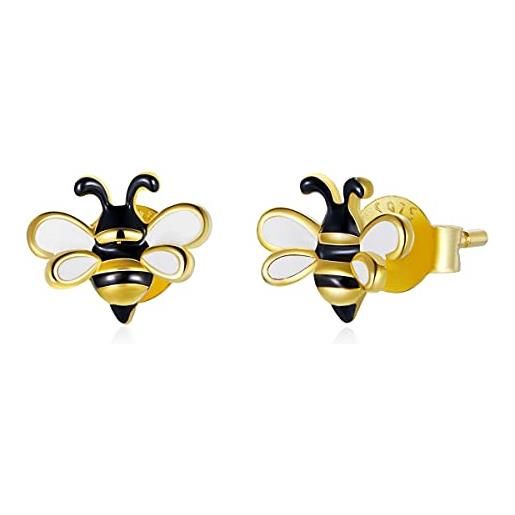 DOYIS orecchini a perno per ragazze, orecchini a forma di ape delicata in argento sterling 925, orecchini ipoallergenici per donne, confezione regalo di gioielli