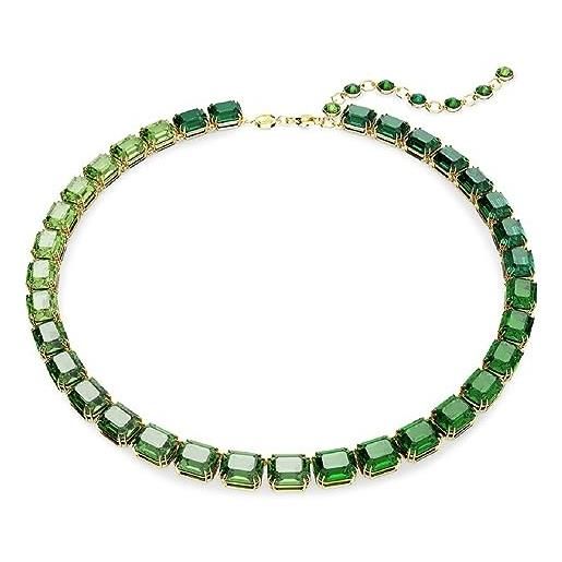 Swarovski collana da donna millenia verde placcato color oro 5671257