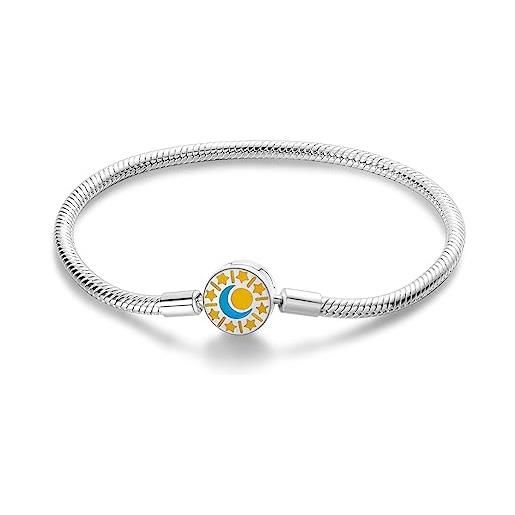 Hapour bracciale charms in argento 925 per donne farfalla migliore amico cuore luna e stella bracciale charms a catena di serpente con 5a cubic zirconia