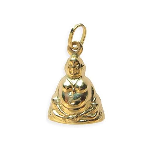 Viennagold 208045 - ciondolo in vero oro 14 carati 585, con figura di buddha, oro giallo
