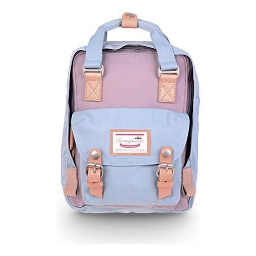 Doughnut macaroon mini cream 7l viaggio scuola ladies college ragazze leggero casual daypack bag piccolo zaino lilla x azzurro