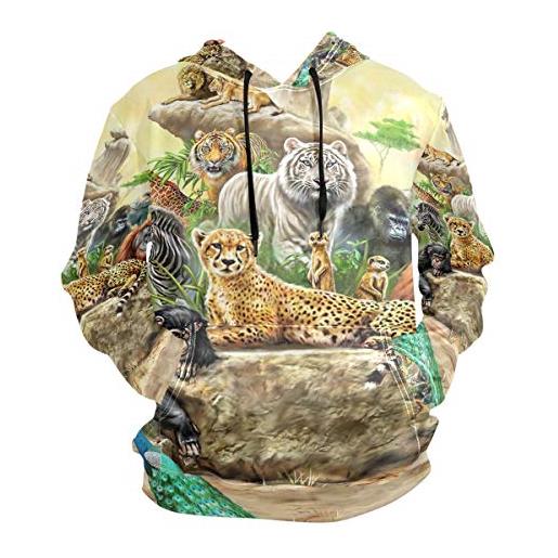 Sawhonn animali selvatici africani leopardo tigre felpa con cappuccio uomo donna 3d stampa felpe pullover sweatshirt hooded hoodie per ragazzi ragazze
