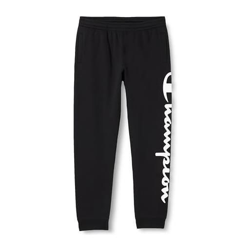 Champion legacy authentic pants - maxi-logo powerblend fleece rib cuff pantaloni da tuta, m uomo fw23