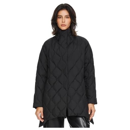 OROLAY giacca imbottita leggera trapuntata da donna cappotto a sbuffo di transizione per l'inverno autunno primavera nero l