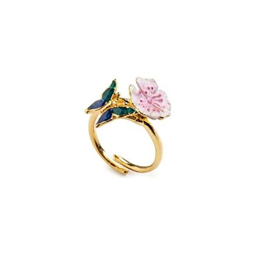 Isola Bella anello donna farfalla fiore di pesco in argento smaltato 20001165