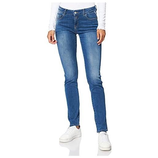 Replay faaby powerstretch denim, jeans conico, donna, blu (009 blu medio), 31w / 32l