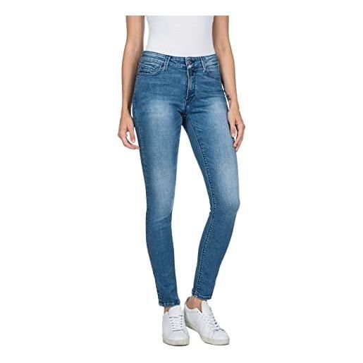REPLAY jeans donna luzien skinny fit super elasticizzati, blu (medium blue 009), w32 x l32