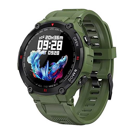 SBTU bluetooth smart watch impermeabile sport militare orologio da polso outdoor fitness activity tracker con cardiofrequenzimetro pedometro call&message notification per android ios (verde)