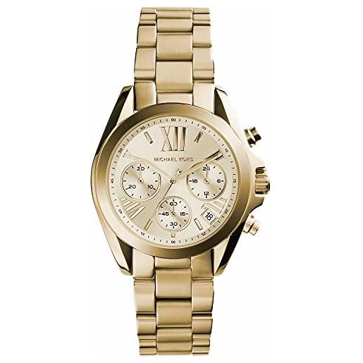 Michael Kors bradshaw orologio al quarzo cronografo con cinturino in acciaio inossidabile dorato da donna mk5798