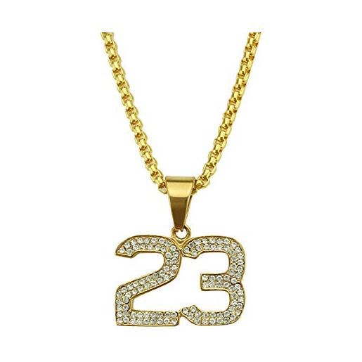 CHENLING marchio alla moda hiphop hip-hop placcato diamante n ° 23 numero digitale collana pendente uomini e donne gioielli alla moda