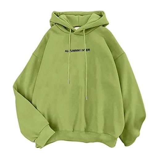 Eauptffy basic donna hoodie da donna carino felpe con cappuccio da ragazza teenager felpe con cappuccio da abbigliamento casual a manica lunga casual oversized tops (green, m)