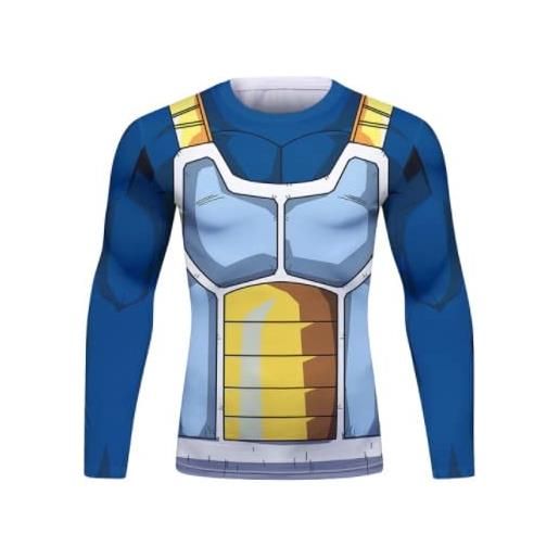 Moit nuovo film anime t-shirt costume compressione supereroe maniche lunghe stampato rash guard palestra surf diving rash guard camicia, 10, xl