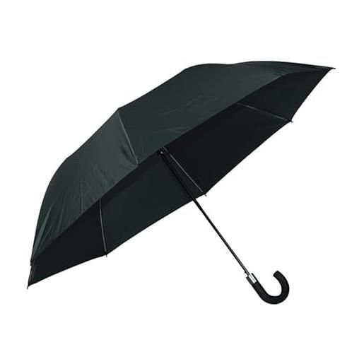 VIRSUS ombrello piccolo pieghevole da pioggia 8 stecche 8077, ombrello mini con tracolla, aste e struttura in fibra, automatico, manico curvo gommato e fodera (scozzese blu)