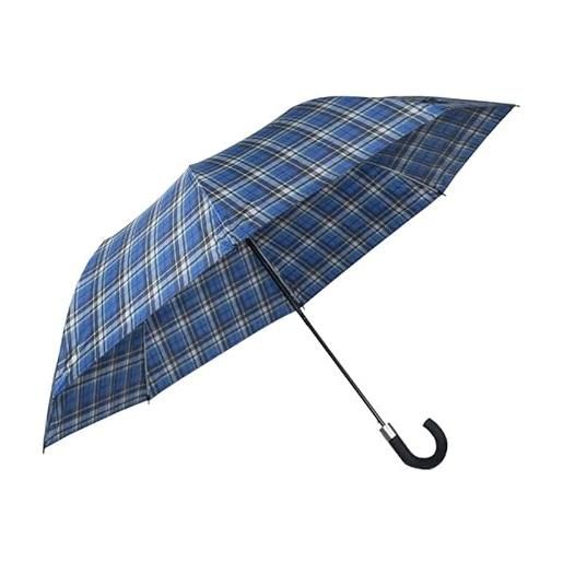 VIRSUS ombrello piccolo pieghevole da pioggia 8 stecche 8077, ombrello mini con tracolla, aste e struttura in fibra, automatico, manico curvo gommato e fodera (verde)
