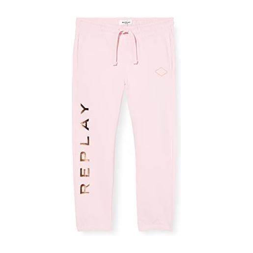 REPLAY sg9361 stretch cotton fleece pantaloni casual, dolly pink 369, 6 años bambine e ragazze