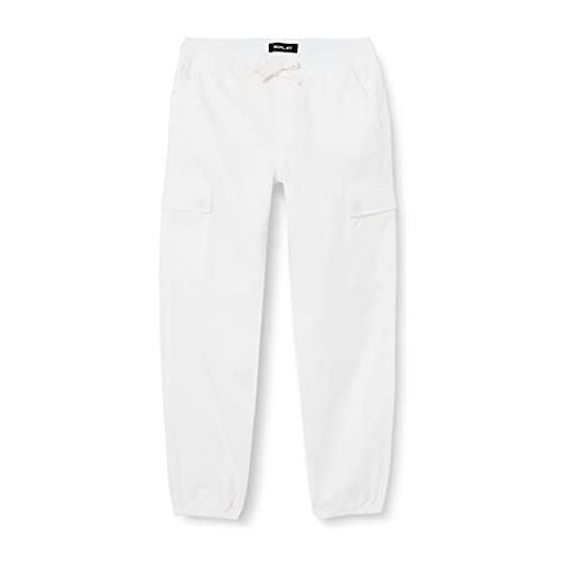 Replay pantaloni cargo da bambina con coulisse, bianco (white 001), 8 anni