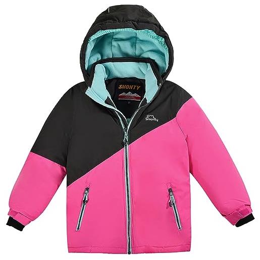 SMONTY giacca da sci per ragazze(grigio rosa, 14-16)
