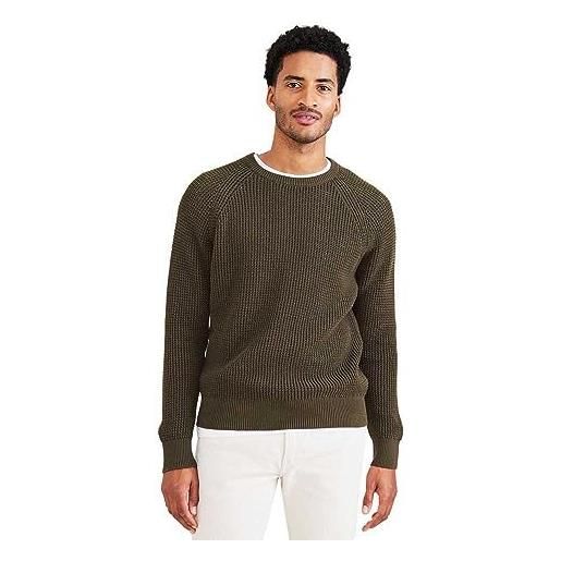 Dockers crewneck sweater, maglione uomo, nero (forest night), xxl
