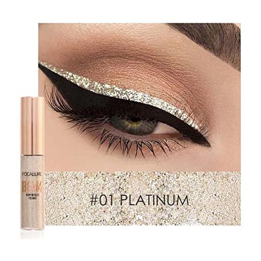 GOTOTOP eyeliner liquid glitter, ombretto luccicante a lunga durata, shimmer sparkling silver metallic kit eyeliner colorato(1)