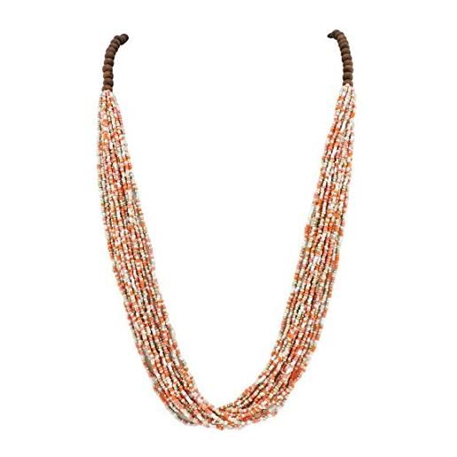 Bocar collana lunga in rilievo fatta a mano a lunga fila con confezione regalo (nk-10407=blazing orange)
