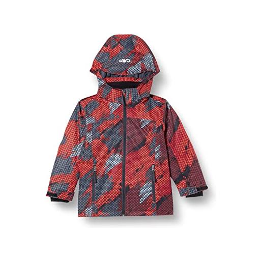 CMP - giacca sci in twill da bambini con cappuccio removibile, grenadine-titanio, 140