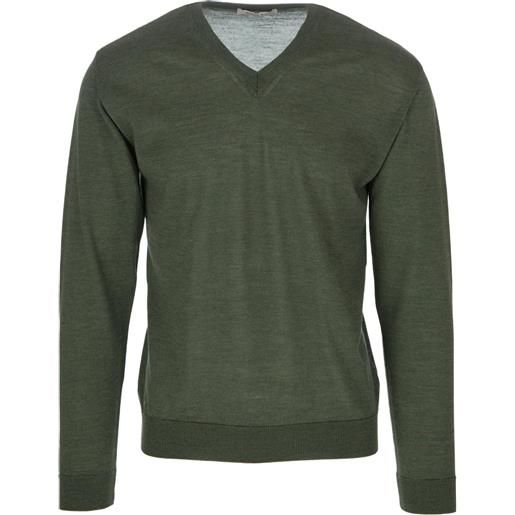 WOOL & CO | maglione scollo v verde