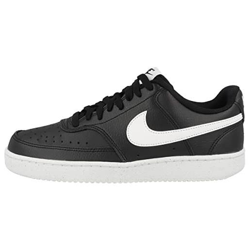 Nike court vision low next nature, scarpe con lacci uomo, black white black, 48.5 eu