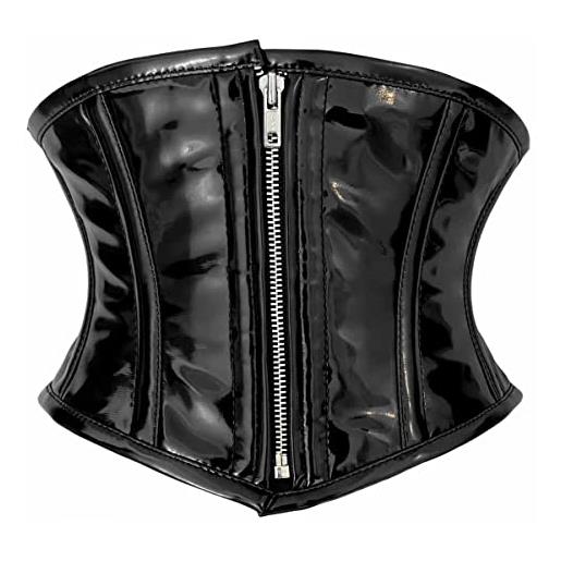 iiffii corsetto da donna in pvc, con chiusura lampo, colore nero, taglia 34 pollici (34, nero), colore: rosso, 36 große größen