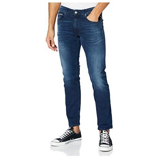 Replay jeans dritti grover da uomo con elasticità, blu (medium blue 009), 30w / 32l