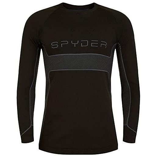Spyder men's standard momentum crew neck base layer top, black, xx-large/3x-large